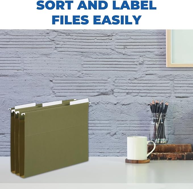 1InTheOffice Clear Hanging Folder Tabs and Inserts, Plastic Clear Tabs and - Image 4