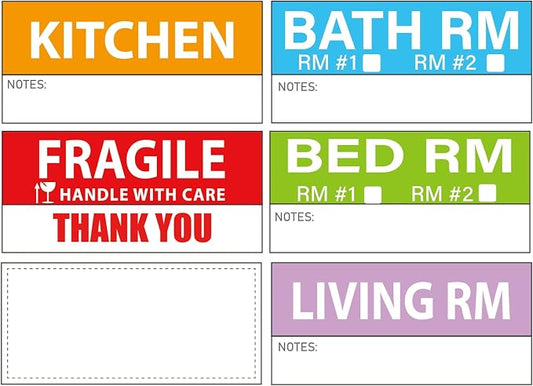 Yoget 42x90mm Large Home Moving Labels by EasyYourLifeFromHere