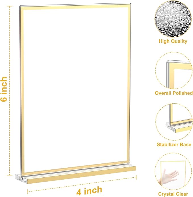 EHWINE Acrylic Sign Holder 4 x 6, 20 Pack Double-Sided Stand up Table Top Sign - Image 2