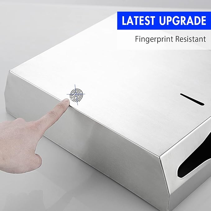 2 Packs Paper Towel Dispenser Wall Mount Commercial, Touchless Hand Towel Dispenser with Lock (Stainless Steel)-DeskLoop Office