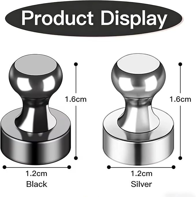 Strong Fridge Magnets, 12 x 16mm, Heavy Duty Magnetic Push Pins - Image 2