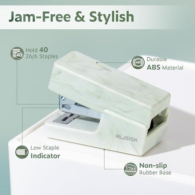 NUSIGN Mini Stapler with 830 Staples, Small Cute Desk Staplers, 25 Sheet - Image 4