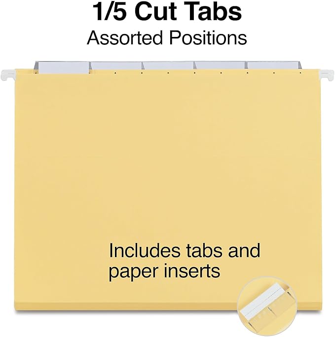 Staples Hanging File Folders, Letter Size, Durable Construction – 50/Carton - Image 2