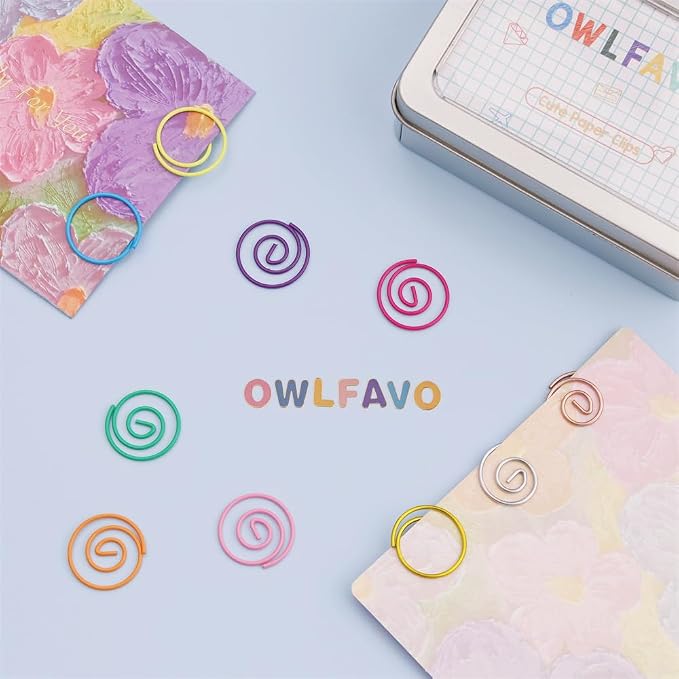 OWLFAVO 132pcs Small Circle Shape Paper Clips - Image 4