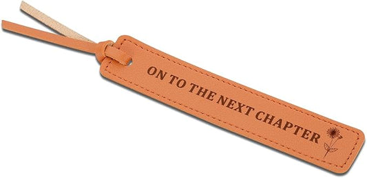 Leather Bookmark Retirement Gift for Women Bookmark Gift for Book Lovers Bookish Gifts On to The Next Chapter Graduation Wedding Leather Gifts for Woman Men Christmas Birthday Gifts for Him Her
