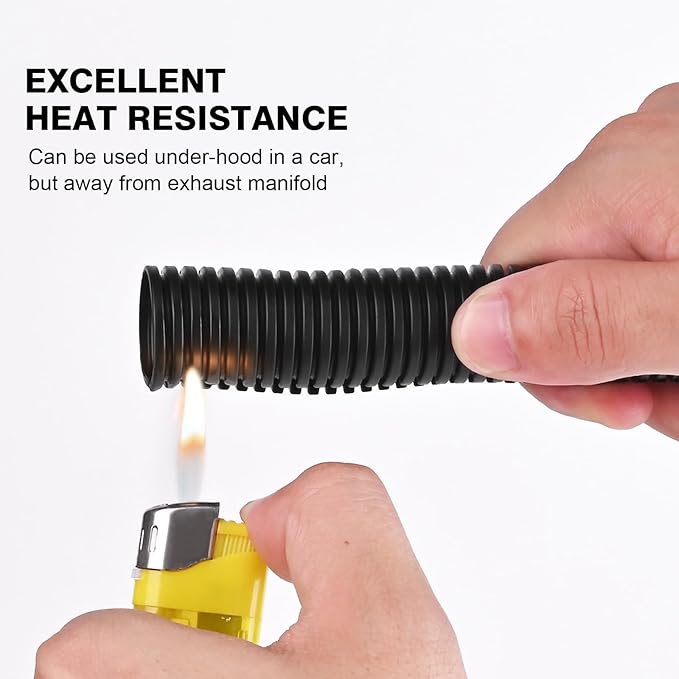 10ft - 1/2 inch Flame Retardant Split Wire Loom Tubing - Flexible Wire Covers - Image 4
