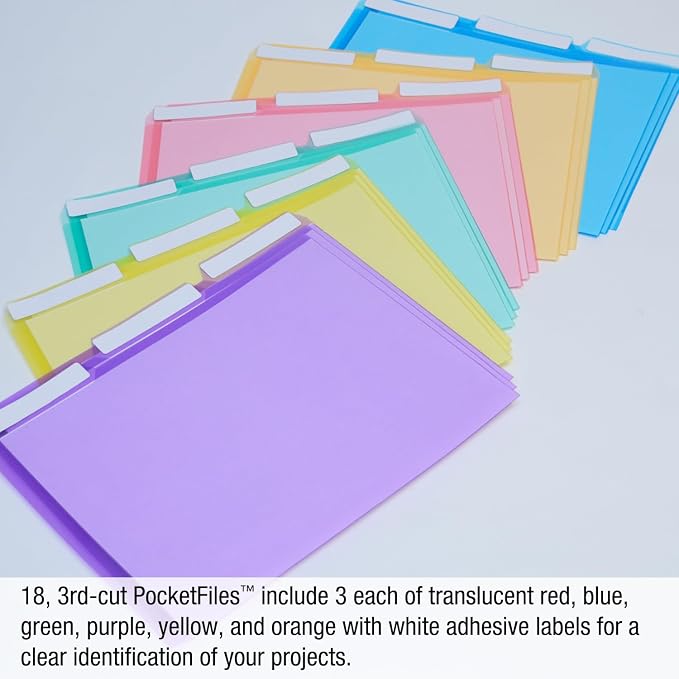 Ultimate Office PocketFile Clear Poly Document Folder Project Pockets, Letter - Image 4