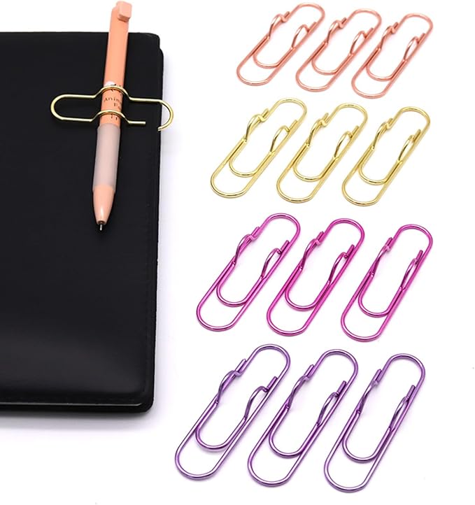 12-Pack Pen Holder Clips for Notebook, and Book, Professionals, and Teachers by NELJIBEHU