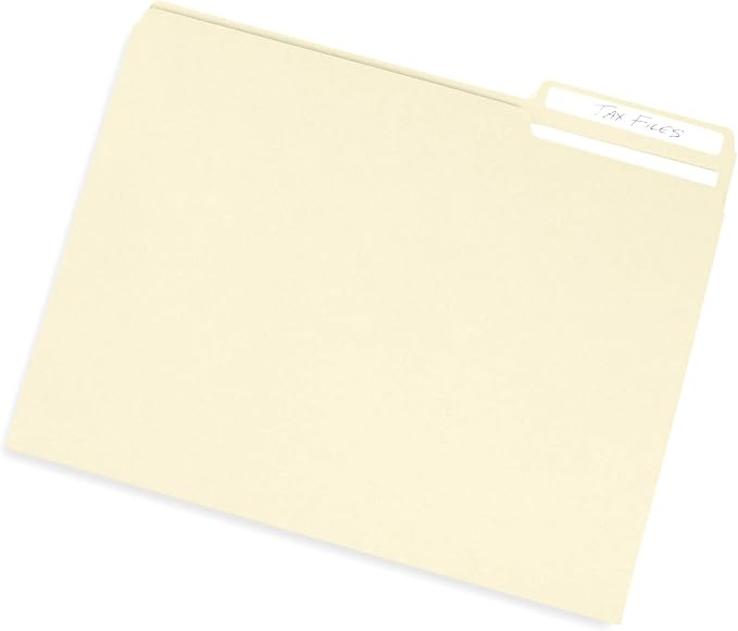 Manilla File Folders 8.5 x 11, 1/3 Cut Tab, Letter Size Vanilla folders - Image 4