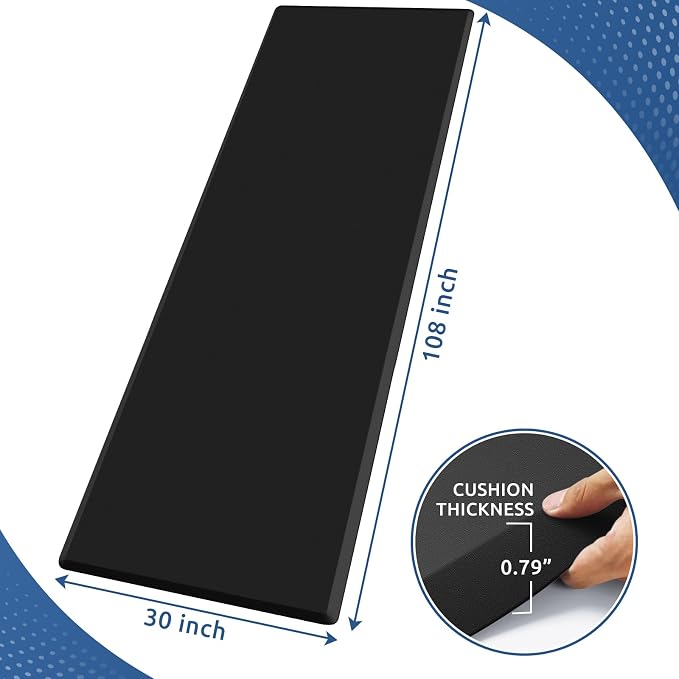 KitchenClouds Kitchen Mat Cushioned Anti Fatigue Rug 30"x108" Water Resistant - Image 2