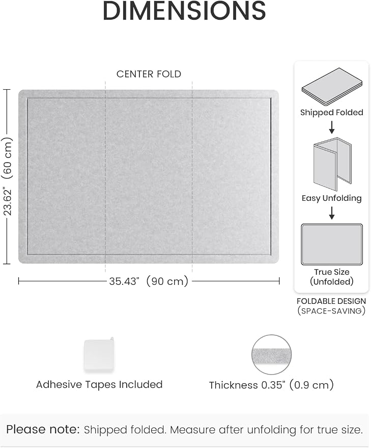 Fluxynara Bulletin Board, 35.4" x 23.6" Cork Board Alternative - Image 2