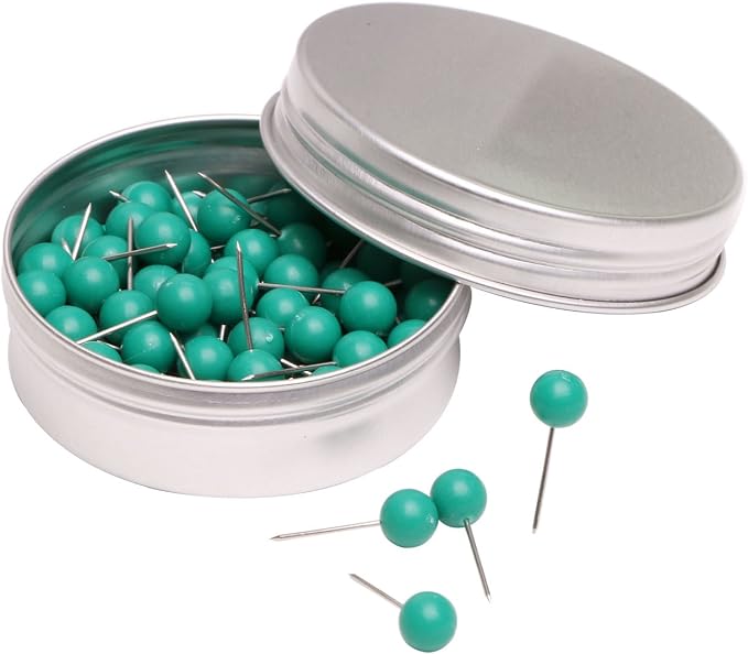 Tupalizy 100PCS 1/4 Inch Small Round Head Map Tacks Pins - Image 2