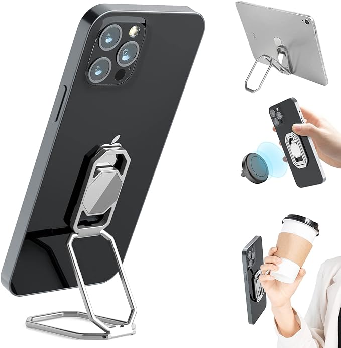 Phone Ring Holder Finger Kickstand, Upgraded 360° Rotation Metal Phone Grip by imeilee