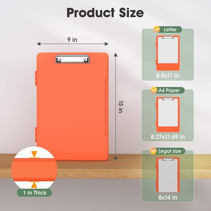 Legal Size Clipboard with Storage, 8.5 x 14 Clip Board, Folio & Side-Opening - Image 3