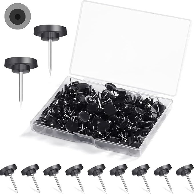 Smoke Black Push Pins – Translucent Dark Thumb Tacks by Unknown