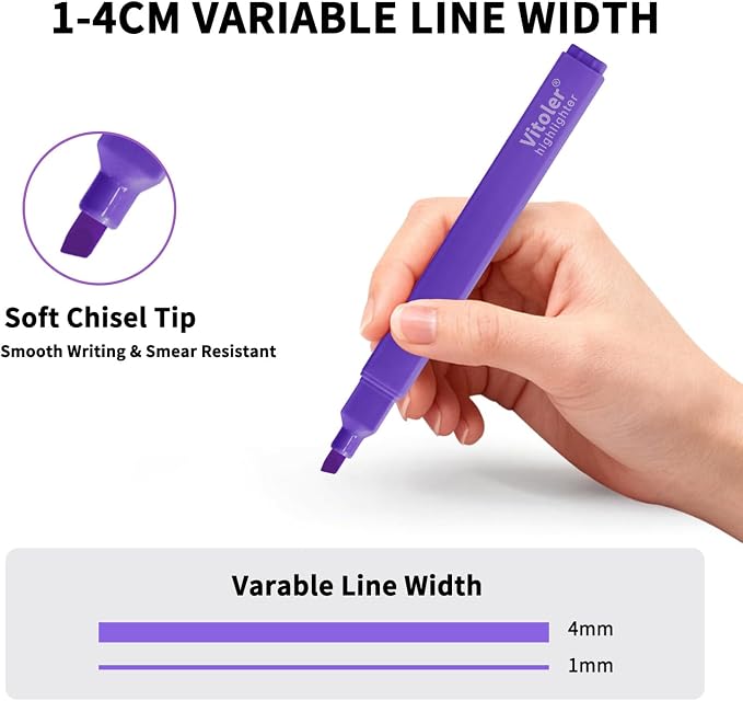 Vitoler Aesthetic Highlighters and 0.5mm Black Gel Pens，12 Pack | Assorted - Image 4