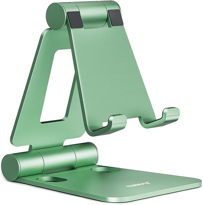 Nulaxy Dual Folding Cell Phone Stand, Fully Adjustable Foldable Desktop Phone by Nulaxy