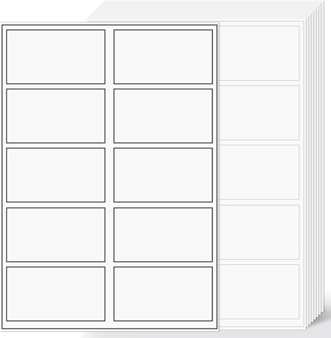 2"x4" Shipping Address Labels, 10-UP Blank Mailing Labels, White Self-Adhesive Customized Stickers for Inkjet and Laser Printer [500 Sheet, 5000 Labels]-DeskLoop Office