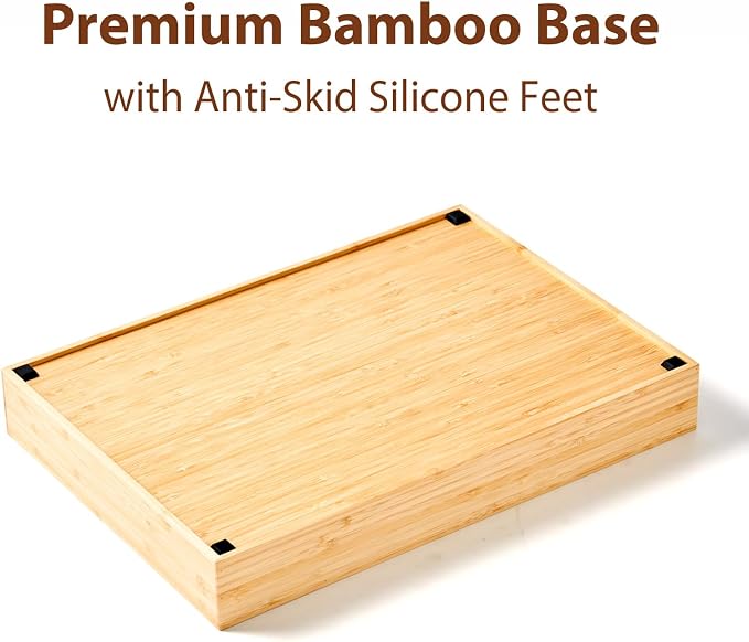 Umilife Large Bamboo Desk Drawer Organizer, Wood Office Junk Tray - Image 6