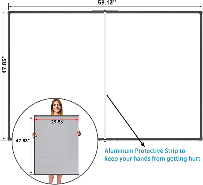 JILoffice Large Foldable White Board 60 x 48 Inches, Dry Erase Magnetic White - Image 2
