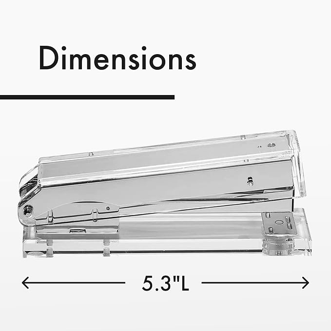 OfficeGoods Acrylic Stapler – Aesthetic & Durable Silver Desk Staple - Image 4