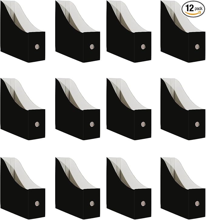 Limitliho 12 Pack Black Cardboard Magazine File Holder by Limitliho