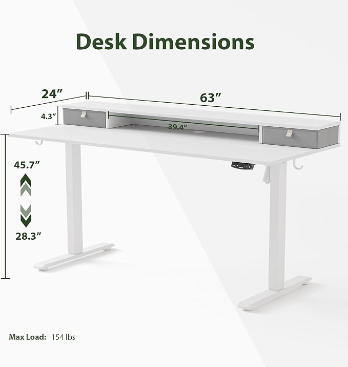 Agilestic 63 x 24 Inches Electric Standing Desk - Image 3