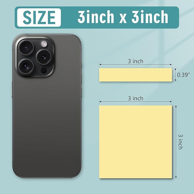Sticky Notes 3x3 Small Self-Stick Pads, 48 Pads in 6 Pastel Colors, Cute Sticky - Image 2