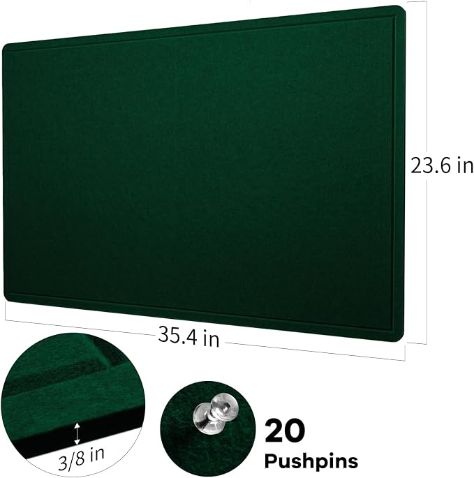 Bulletin Board, 36 x 24 Inches Felt Pin Board - Image 5
