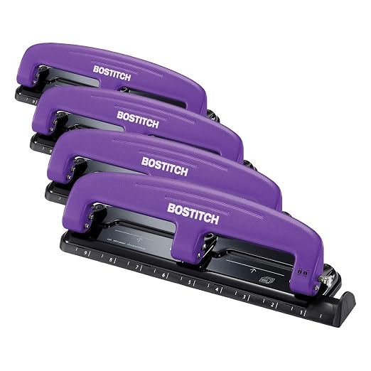 Bostitch Office EZ Squeeze Reduced Effort 3-Hole Punch, 12 Sheets by PaperPro