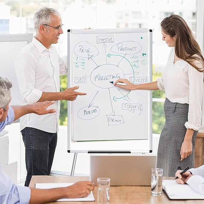 VIZ-PRO Whiteboard Easel, 36 x 24 Inches, Portable Dry Erase Board Height - Image 7
