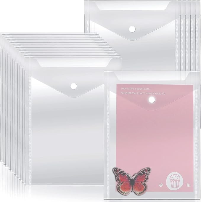 Vmiapxo 40 Pack Stamp and Die Storage Pockets, Reusable Small Plastic Envelopes by Vmiapxo