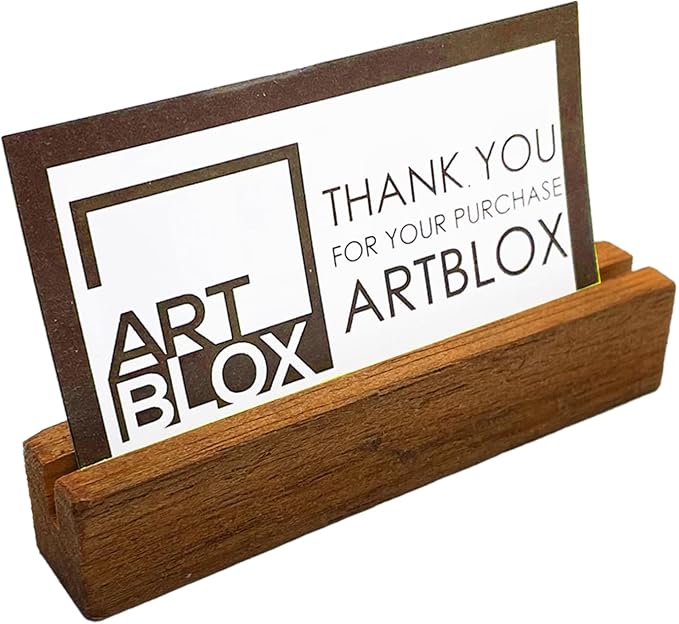 Artblox Personalized Office Desk Name Plate and Business Card Holder | Clear - Image 7