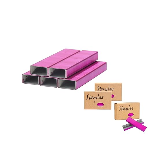 NatSumeBasics 3000 Rose Red Staples 26/6 Standard Colored Staple Refill by NatSumeBasics