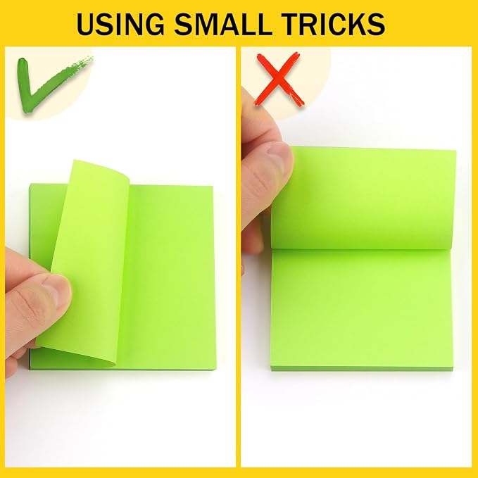 Sticky Notes 3x3 Self-Stick Notes Bright Colors Sticky Notes 8 Pads 80 Sheet/Pad - Image 5