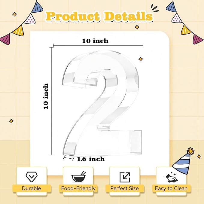 Ledido 10’’ Acrylic Number Charcuterie Board Box, Reusable Fillable Serving Tray - Image 3