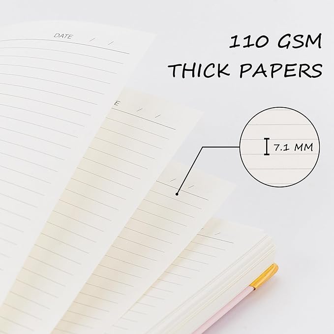 Spiral Notebook, Hardcover 8.5 x 11 IN College Ruled Notebooks, 300 Pages Notebooks for Work and School, 110 GSM Thick Papers Journals for Writing, Office Supplies for Women and Men Pink