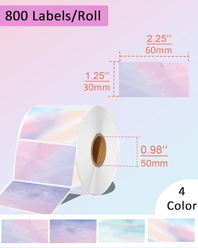 2.25 x 1.25 Thermal Labels - Self-Adhesive Address Shipping Barcode Stickers, Compatible with Rollo & Zebra & MUNBYN, 800 Labels for Printer, Color-DeskLoop Office