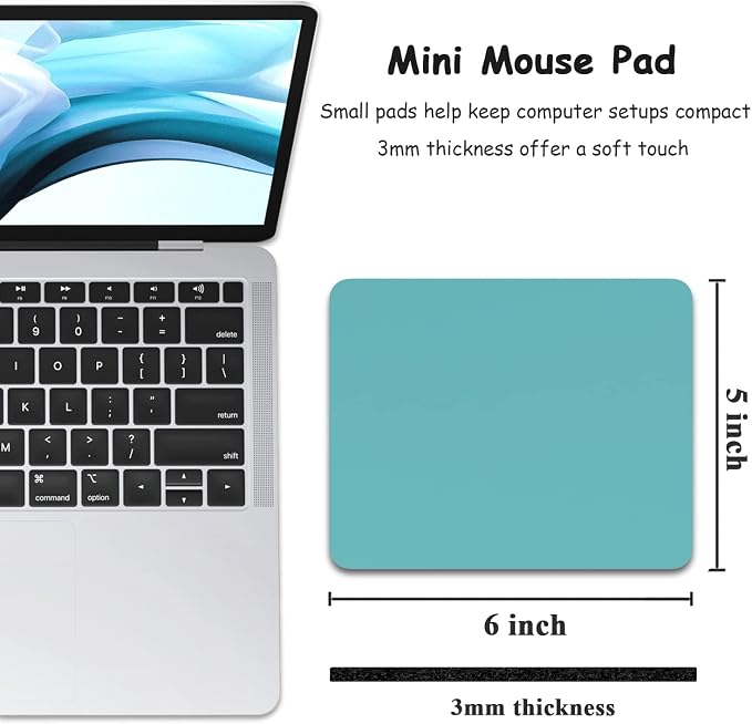 Dapesuom Small Mouse Pad, 5 x 6 Inch Thick Rubber Premium-Textured Non-Slip - Image 2