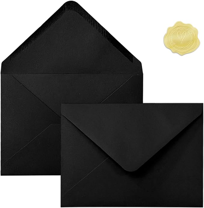 50 PCS Black Colorful A7 Envelopes by YINUOYOUJIA