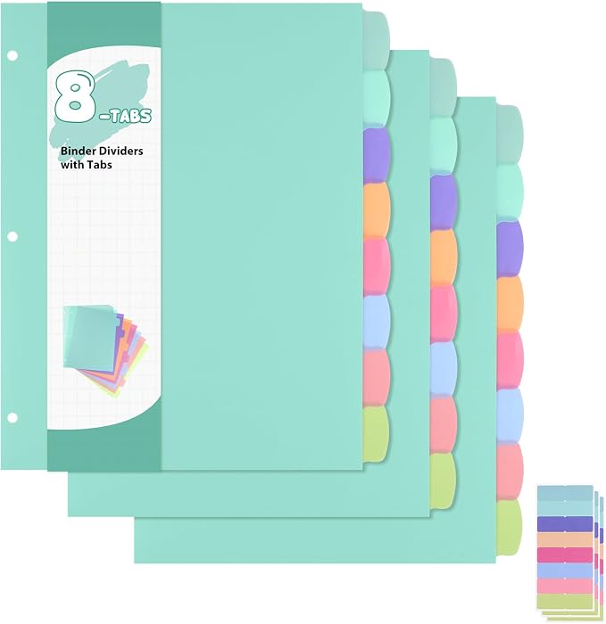 3 Sets of 24Pcs Binder Dividers by Prudiut