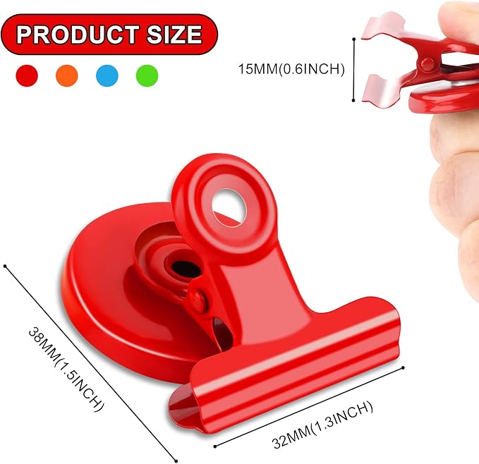 24 Pack Magnetic Clips Fridge Magnets Whiteboard Magnets, Magnet Clips - Image 5