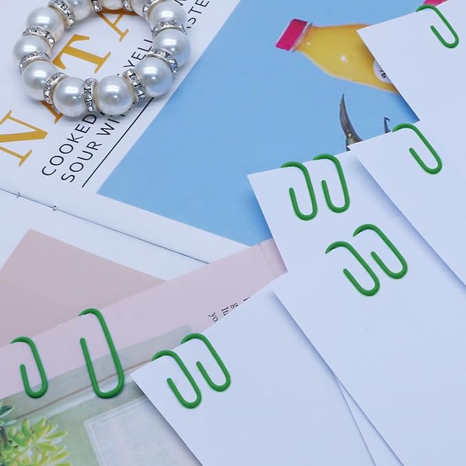 200 Pack Green Paper Clips Small Paper Clips, 1.1 Inch / 28mm Metal Paper Clips - Image 7