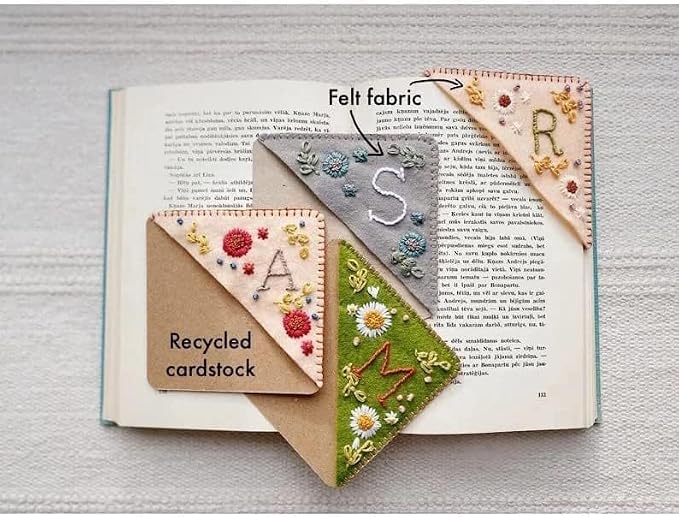 MOTEERLLU Personalized Hand Embroidered Corner Bookmark - Image 3