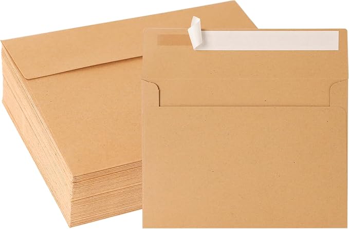 Kraft Kraft Paper Envelopes, 50 Pack, 5 x 7 Inch, Personalize Gift, Invitations by Janvale