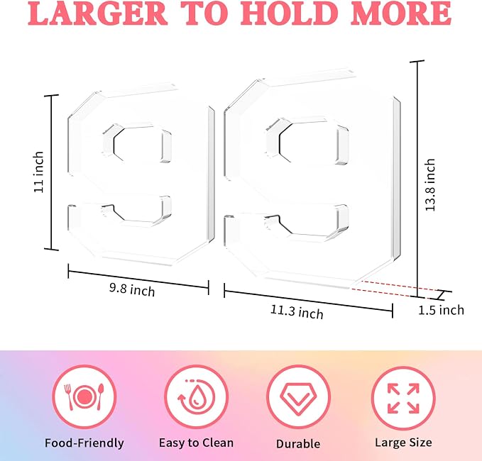 13.8" Acrylic Number Charcuterie Tray, Fillable Number Charcuterie Box - Image 2