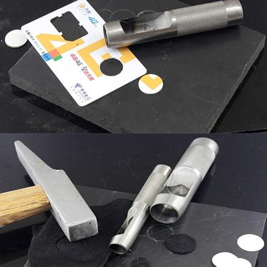 Leathe Punch Set Heavy Duty Round Hole Punch Set Leather Hole Tool, - Image 5