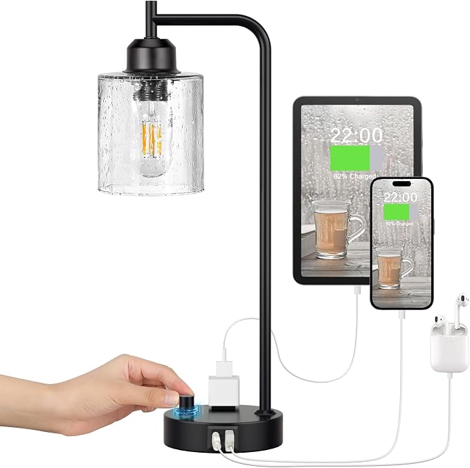 Industrial Bedside Table Lamp for Bedroom - Image 9