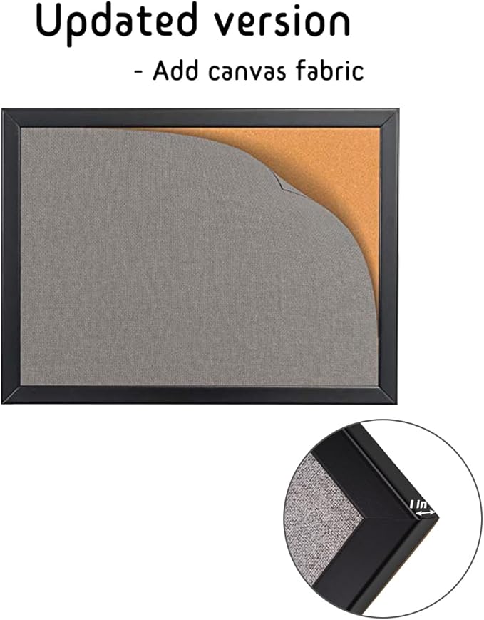 Gideal Cork Board Bulletin Board, 24 x 36 Inch Cork Boards for Walls, Large Cork Board for Office, School & Home with Imported Solid Wood Frame and Grey Canvas, Wall Mounted Notice Boards, 2 Pack-DeskLoop Office