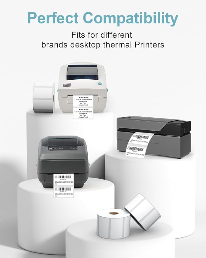 2.25" x 1.25" 3-Proof White Direct Thermal Labels - Image 4